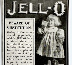 1904 Jell-O Gelatin Dessert Advertisement Antique Ephemera #2 4 x 2.25&quot; - $380.59 MXN
