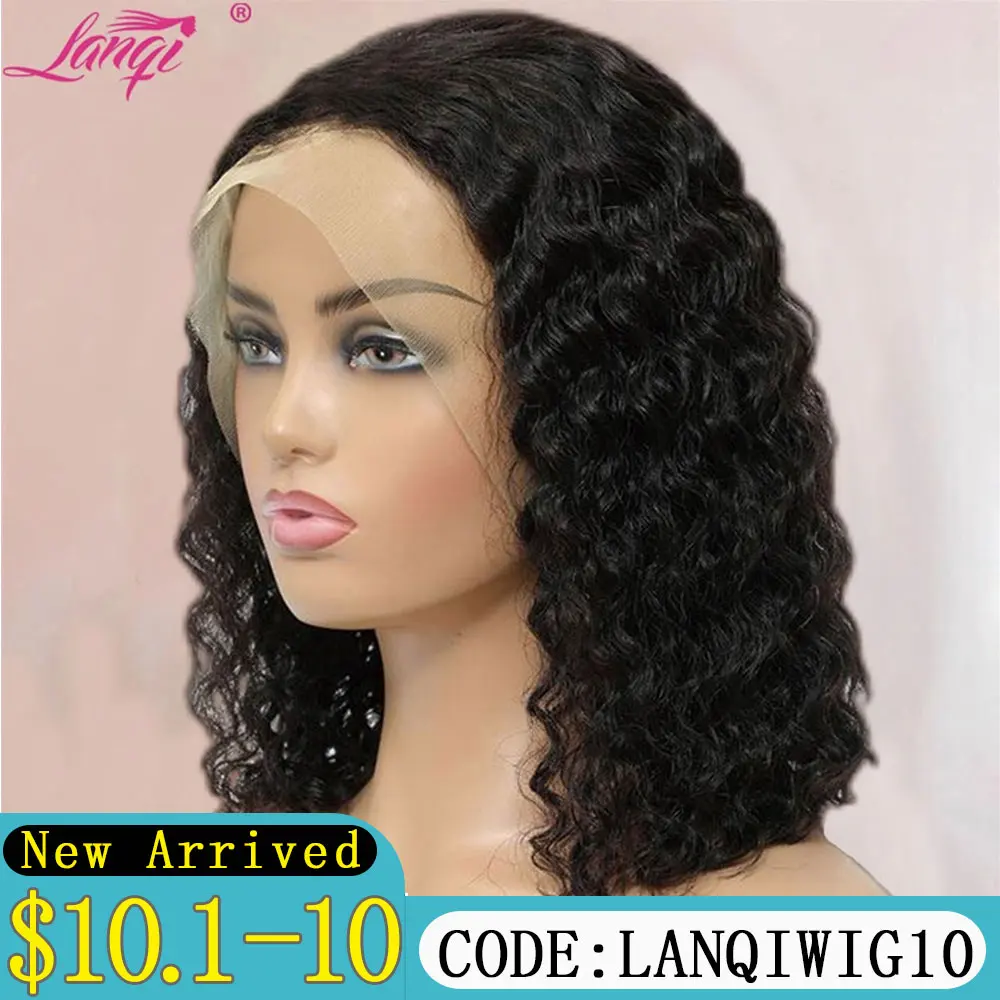Water Wave Wig Bob Hair Wig Human Hair Lace Frontal Wig For Women Remy - £65.40 GBP+
