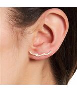 ADORNIA Swarovski Crystal Diamond Climber Earrings, Diamond/Gold, NWT - $1,284.86 MXN