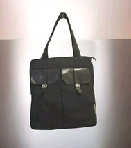 Lapagayo Hobo Shoulder Bag Tall Rectangle Purse Black Faille Fabric Very... - $28.71