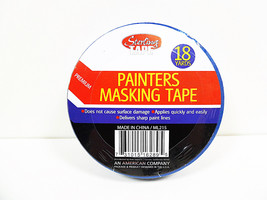 Blue Painters Tape Rolls 1 Inch x 18 Yd Roll Sharp Line Painting Masking Tapes - £5.41 GBP