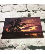 Oversized Postcard Vintage Sunset On Lake Wallenpaupack Pocono Mountains - £6.23 GBP