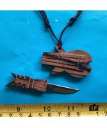 Guitar Bolo pendant necklace Philippine handmade Mini knife in Kamagong ... - $13.67