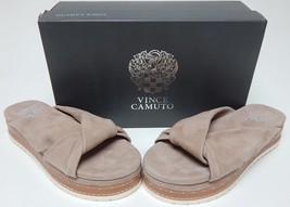 Vince Camuto Rareden Size 7 M EU 37.5 Women&#39;s Suede Platform Slide Sandals Crepe - $52.46