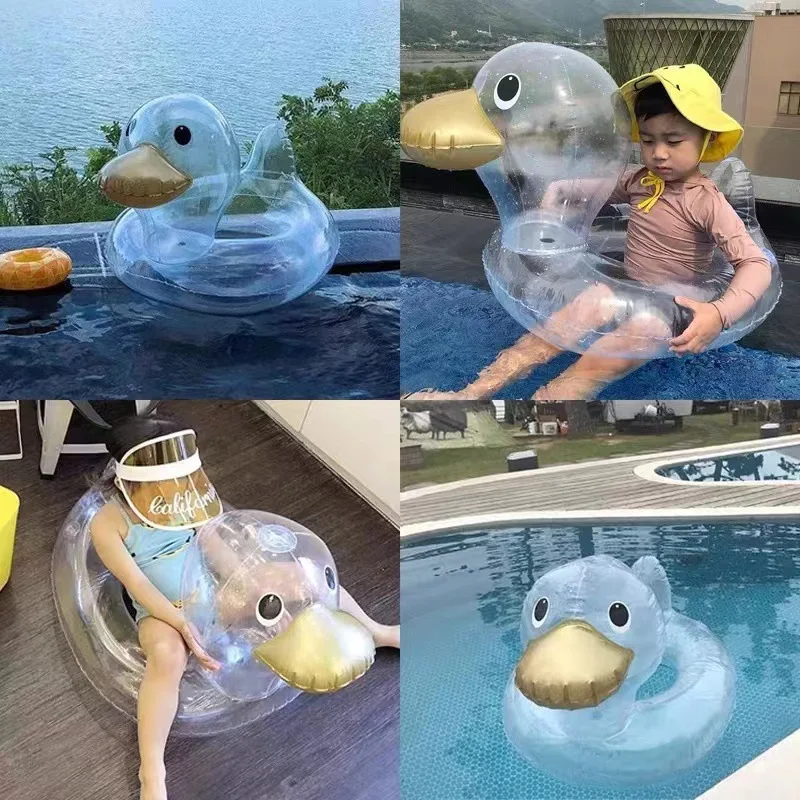 New Duck Shaped Kids Inflatable Baby Safe Swimming Swim Seat Float Pool Ring - £12.39 GBP+
