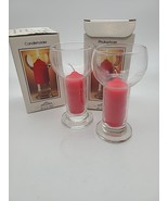 Pair Saint Gobain Crystal Floating Candle Holder Candle 6.5&quot; Vtg Made Ge... - $35.00