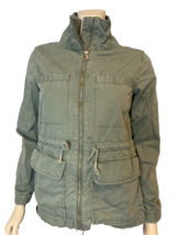 Old Navy Green Cargo Jacket Long Sleeve Zip Front Drawstring Waist Size S - $14.24
