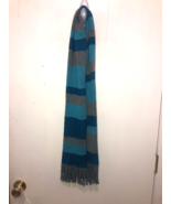 NEW York &amp; COMPANY Acrylic Striped Fringe Trimmed Scarf 66X9 Multicolor - €6,00 EUR