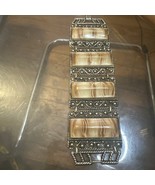 VTG Statement Lucite Panel Bracelet 1950s Selro/Selro Style Brown Swirl ... - $36.76 CAD