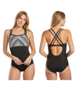 Nike Swim Texture Stripe Double Cross-Back One-Piece Black Women&#39;s Swimsuit - €25,01 EUR