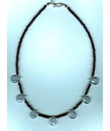  Faceted Teardrop Lavender Amethyst and Garnet Necklace - €33,00 EUR