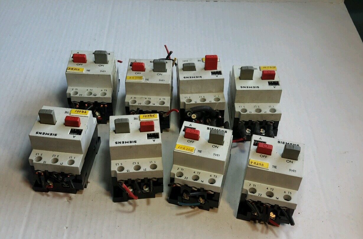 SIEMENS 3VE1010-2C 3VE1010-2F 3EV1010-2D MOTOR STARTER (LOT OF 8) $69 - $51.26