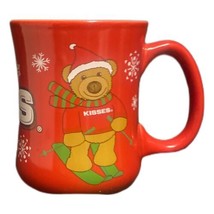 GALERIE Hershey KISSES Red Mug Christmas Skiing Bear Winter Snowflakes Tea Cup - $16.83