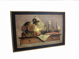 Scratch &amp; Dent Sea Gear On Wall Shelf LED Lighted Canvas Wall Hanging - £16.34 GBP