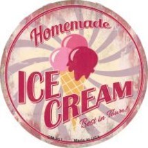 Homemade Ice Cream Novelty Circle Coaster Set of 4 - £15.68 GBP