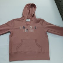 Aeropostale Hoodie Women's Size Medium Coral Pullover Embroidered Sweatshirt image 15
