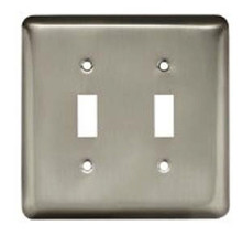 W10246-SN Stamped Satin NIckel Double Switch Cover Plate - £15.97 GBP