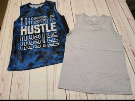 Boys size 8 Sleeveless Shirts 2pc gray/blue - $6.00