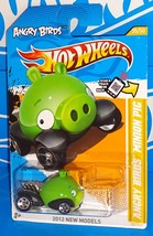 Hot Wheels 2012 New Models #35 Angry Birds Minion Green w/ 5SPs - $4.00