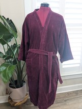 Vintage Cherokee Bath Robe Mens One Size short red burgundy terry cloth ... - $48.00