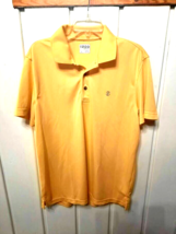 Izod Golf Men&#39;s Textured Yellow Men&#39;s Polo Golf Shirt Sz L - $19.80