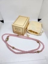 Vintage Avon Porcelain Pastel Bead Necklace In Rose 30&quot; Length New With Tags Box - £8.41 GBP