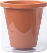 D&#39;Vine Dev 6 Inch Design Self Watering Pot For Indoor Plants, Terracotta, 1 - £30.01 GBP