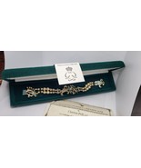 Clarion-Pell Princess Grace Blue Rhinestone Bracelet Signed Gold Toned - £62.19 GBP