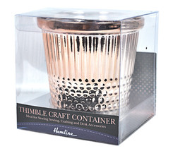 Hemline Rose Gold Thimble Themed Craft Container - £10.35 GBP