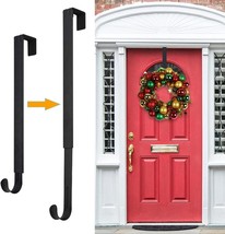 Wreath Hanger,Adjustable Wreath Hanger for Front Door from 14.9-25&quot; (Black) - £10.04 GBP