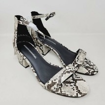 Amazon Essentials Women&#39;s Sandals Sz 8.5 W Nola Heeled Open Toe Snake Print - £14.01 GBP