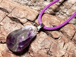 Soul Healing Amethyst Necklace,Real Amethyst Talisman Pendant,Spiritual ... - £70.92 GBP