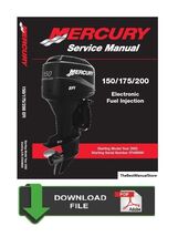 Mercury 150,175,200 EFI Factory Service Shop &amp; Repair Manual - $9.95