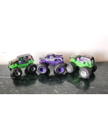 Lot 3 Monster Jam 1:64 Scale Hot Wheels Grave Digger Truck King Krunch - $373.95 MXN