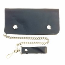 7-1/2 X 3-1/2&quot; LEA. BIKER/TRUCKER WALLET W.13&quot; CHAIN, 6 Compartment. Pla... - $365.00 MXN
