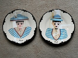 Vintage Mom and Dad 9&quot; Plates with Hangers - £10.89 GBP