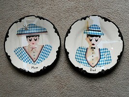 Vintage Mom and Dad 9&quot; Plates with Hangers - $13.85