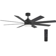 Home Decorators Celene 62 in. LED Matte Black Ceiling Fan with Light and Remote - £180.43 GBP