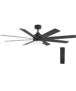 Home Decorators Celene 62 in. LED Matte Black Ceiling Fan with Light and... - £179.89 GBP