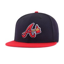 Brand New Atlanta Braves Snapback Hat Cap MLB Navy Red - £22.02 GBP