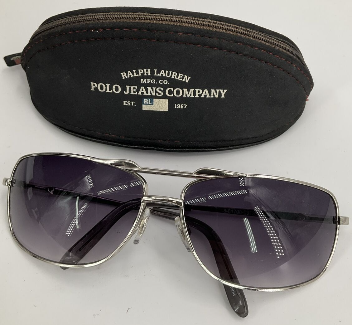 RALPH LAUREN Polo Jeans Company Black Eyeglass Sunglasses Soft Case Top Zip - $29.69