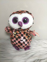 TY Flippables Checks The Owl Flippable Sequins 6&#39;&#39; Plush Stuffed Animal Toy NWT - £9.47 GBP