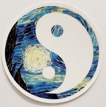 Round Starry Night Yin and Yang Sign Beautiful Sticker Decal Embellishment Cool - £1.83 GBP