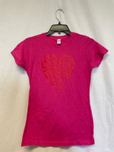 $25 LA POP ART Word Art T-Shirt Crazy Little Thing Called Love Pink Small NWOT - £5.69 GBP