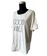 Rae Dunn Good Vibes T-Shirt Light Grey Cotton/Polyester - Women&#39;s XL - $360.79 MXN