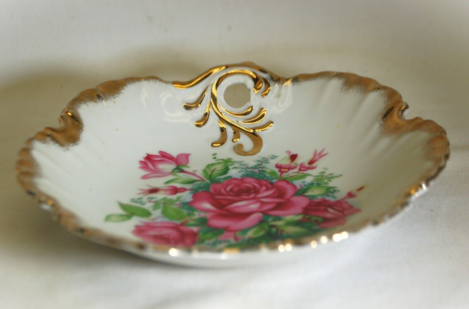 Vintage Porcelain Serving Bowl Pink Roses and 50 similar items