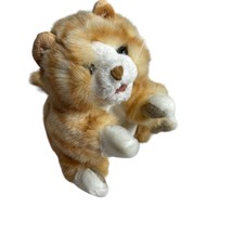 Folkmanis Orange Tabby Cat Kitten Plush Hand Puppet 9&quot; Realistic Green Eyes EUC - £11.59 GBP