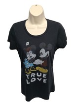 Disney Mickie and Minnie Mouse True Love Womens Large Black TShirt - £11.90 GBP