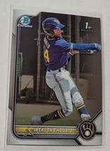 2022 Bowman Chrome Jackson Chourio Mega Box 1st on Bowman Baseball Card AVM1 - £4.70 GBP