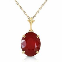 3.5 Carat 14K Solid Yellow Gold Gemstone Necklace Natural Oval Ruby 14&quot;-24&quot; Inch - £338.40 GBP